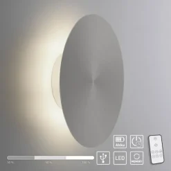 LED Akkuleuchte AKKU 25cm grau Timerfunktion USB dimmbar