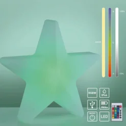 LED Akku Leuchte AKKU-STAR, weiss, groß, Outdoor IP44, USB-Ladekabel
