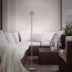 LED Akkuleuchte grün Steh- und Tischleuchte Touchdimmer IP54 Außenbereich