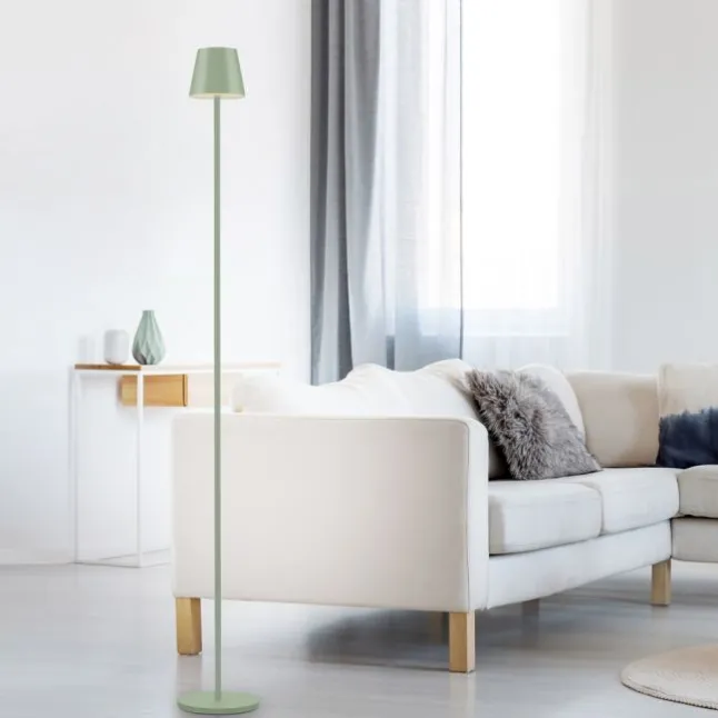 LED Akkuleuchte grün Steh- und Tischleuchte Touchdimmer IP54 Außenbereich
