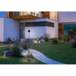 LED Akkuleuchte schwarz Steh- und Tischleuchte Touchdimmer IP54 Außenbereich