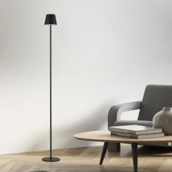 LED Akkuleuchte schwarz Steh- und Tischleuchte Touchdimmer IP54 Außenbereich