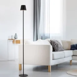 LED Akkuleuchte schwarz Steh- und Tischleuchte Touchdimmer IP54 Außenbereich