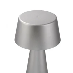LED Akkuleuchte Tischleuchte silber Touchdimmer IP54 USB Innen-Außenbereich