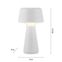 LED Akkuleuchte Tischleuchte weiß Touchdimmer IP54 USB Innen-Außenbereich