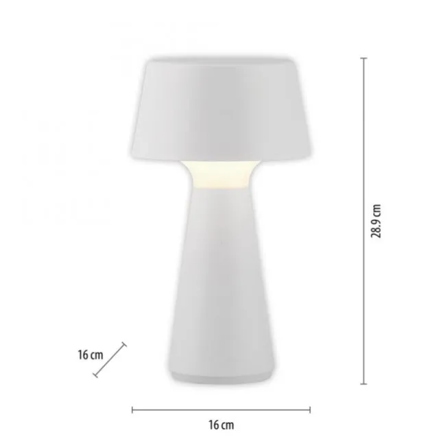 LED Akkuleuchte Tischleuchte weiß Touchdimmer IP54 USB Innen-Außenbereich