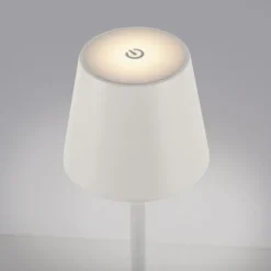 LED Akkuleuchte weiß Steh- und Tischleuchte Touchdimmer IP54 Außenbereich