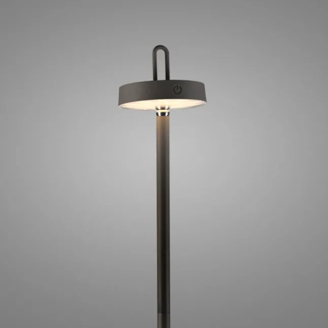 LED Akku Stehlampe schwarz dimmbar per Touch IP44 Memoryfunktion