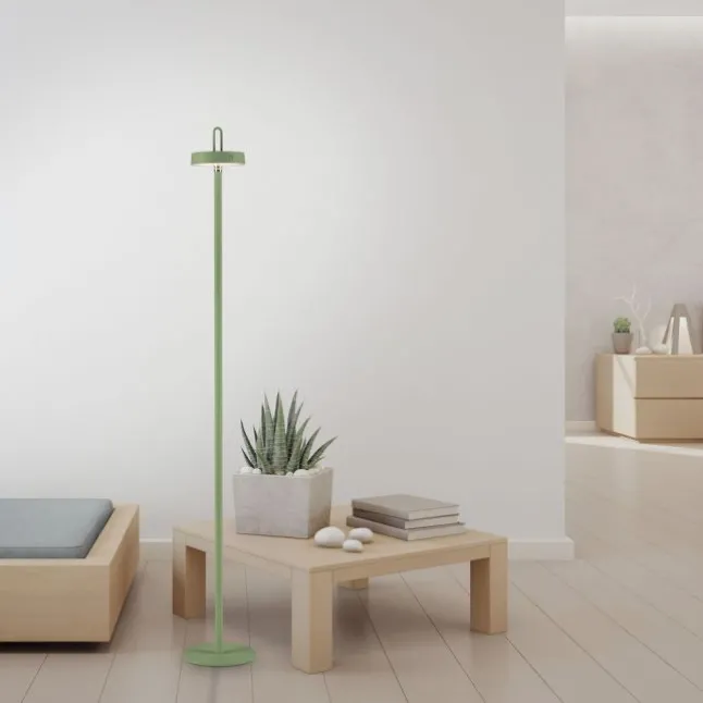 LED Akku Stehleuchte grün Touchdimmer IP44 Innenbereich Garten