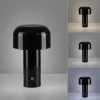 LED Akku Tischleuchte schwarz Pilzform dimmbar per Touch USB