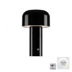 LED Akku Tischleuchte schwarz Pilzform dimmbar per Touch USB