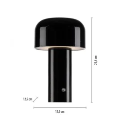 LED Akku Tischleuchte schwarz Pilzform dimmbar per Touch USB