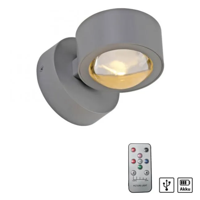LED Akku Wandleuchte AKKU-CHIA, silber
