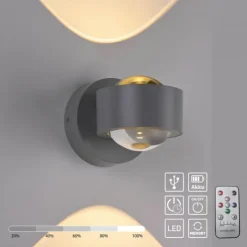 LED Akku Wandleuchte AKKU-CHIA, silber