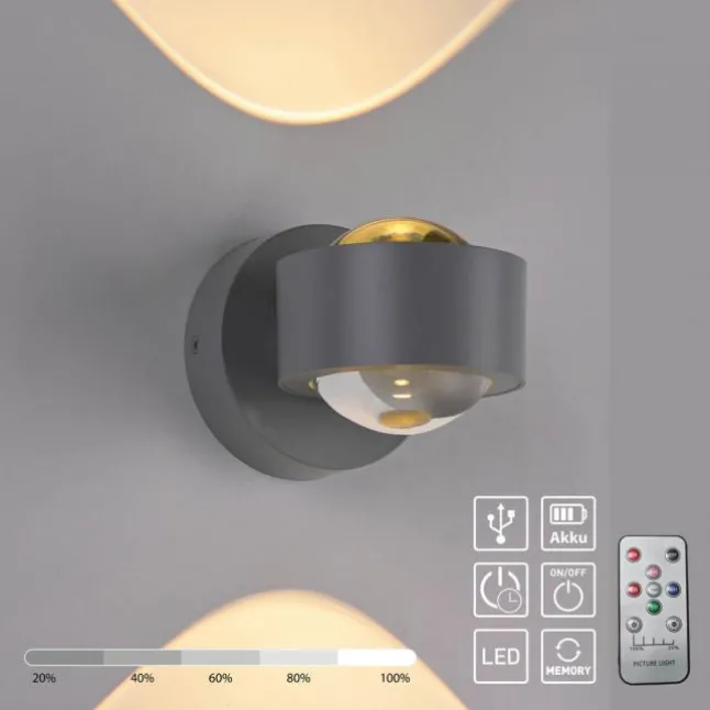 LED Akku Wandleuchte AKKU-CHIA, silber