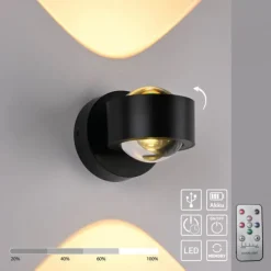 LED Akku Wandleuchte AKKU-CHIA, schwarz,