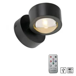 LED Akku Wandleuchte AKKU-CHIA, schwarz,