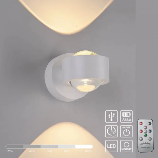 LED Akku Wandleuchte AKKU-CHIA, weiss