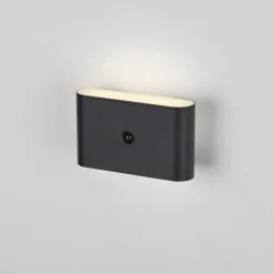 LED Akku Wandleuchte AKKU-ZIDDY, schwarz, Bewegungsmelder, aufladbar