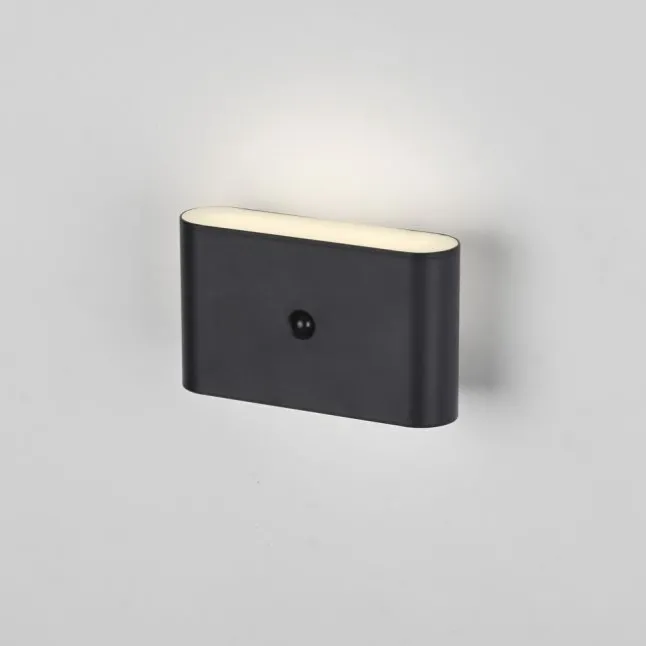 LED Akku Wandleuchte AKKU-ZIDDY, schwarz, Bewegungsmelder, aufladbar