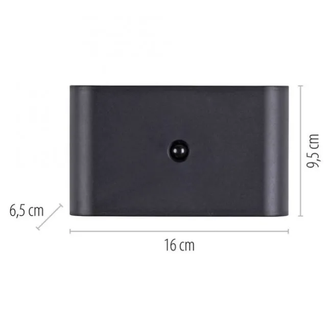 LED Akku Wandleuchte AKKU-ZIDDY, schwarz, Bewegungsmelder, aufladbar