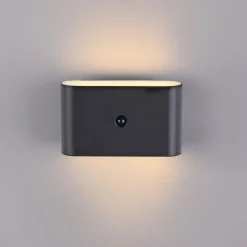 LED Akku Wandleuchte AKKU-ZIDDY, schwarz, Bewegungsmelder, aufladbar
