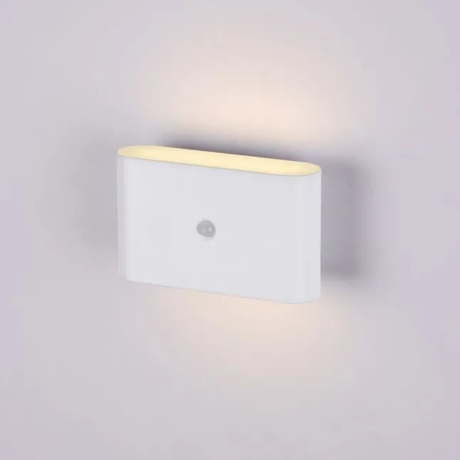 LED Akku Wandleuchte AKKU-ZIDDY, weiss, IP44, aufladbar, Bewegungsmelder