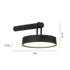 LED Akku Wandleuchte schwarz dimmbar per Touch IP44 Memoryfunktion