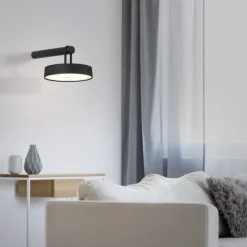 LED Akku Wandleuchte schwarz dimmbar per Touch IP44 Memoryfunktion