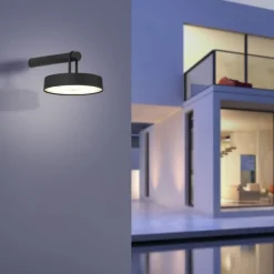 LED Akku Wandleuchte schwarz dimmbar per Touch IP44 Memoryfunktion