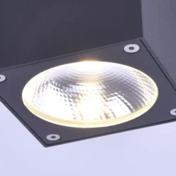 LED-Außenaufbaustrahler, anthrazit, Cube, spritzwassergeschützt,