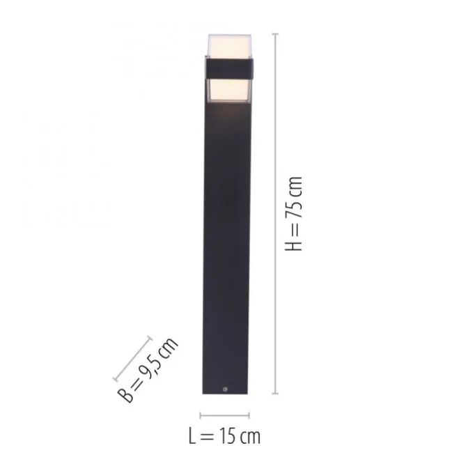 LED-Außenleuchte, Wegleuchte, anthrazit, IP44, Warmweiß