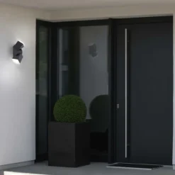 LED-Außenwandleuchte, anthrazit, warmweißes Licht, Schutzart IP54