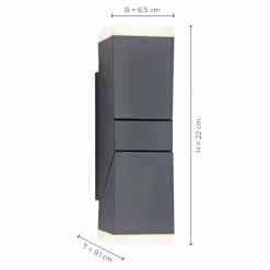 LED-Außenwandleuchte, anthrazit, warmweißes Licht, Schutzart IP54