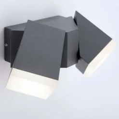 LED-Außenwandleuchte, anthrazit, warmweißes Licht, Schutzart IP54