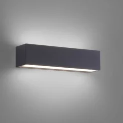 LED Außenwandleuchte, anthrazitfarben, spritzwassergeschützt, warmweiß