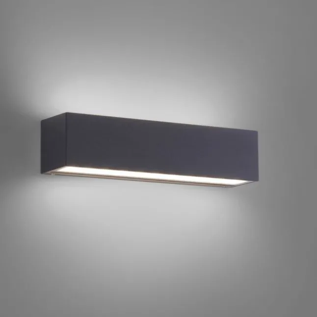LED Außenwandleuchte, anthrazitfarben, spritzwassergeschützt, warmweiß