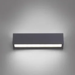 LED Außenwandleuchte, anthrazitfarben, spritzwassergeschützt, warmweiß