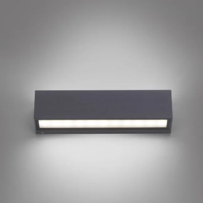 LED Außenwandleuchte, anthrazitfarben, spritzwassergeschützt, warmweiß