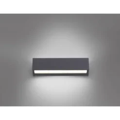 LED Außenwandleuchte, anthrazitfarben, spritzwassergeschützt, warmweiß