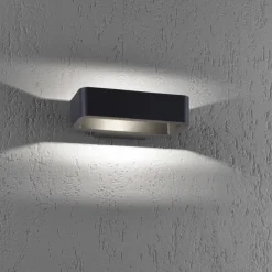 LED-Außenwandleuchte, anthrazit, beidseitig beleuchtet, warmweiß, IP44