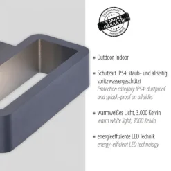 LED-Außenwandleuchte, anthrazit, beidseitig beleuchtet, warmweiß, IP44