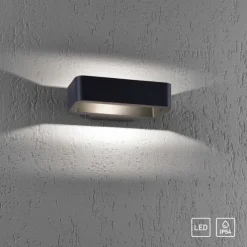 LED-Außenwandleuchte, anthrazit, beidseitig beleuchtet, warmweiß, IP44