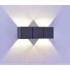 LED-Außenwandleuchte, anthrazit, warmweiß, spritzwassergeschützt, modern