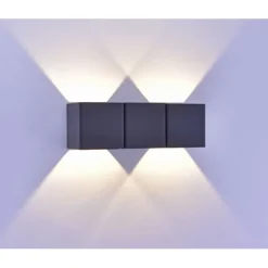 LED-Außenwandleuchte, anthrazit, warmweiß, spritzwassergeschützt, modern