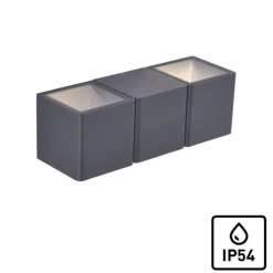 LED-Außenwandleuchte, anthrazit, warmweiß, spritzwassergeschützt, modern