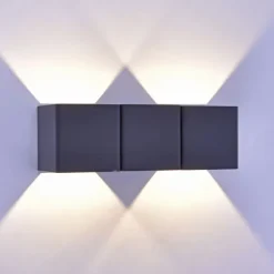 LED-Außenwandleuchte, anthrazit, warmweiß, spritzwassergeschützt, modern