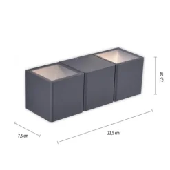 LED-Außenwandleuchte, anthrazit, warmweiß, spritzwassergeschützt, modern