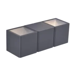 LED-Außenwandleuchte, anthrazit, warmweiß, spritzwassergeschützt, modern