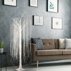 LED Baum, weiß, Weidenoptik, warmweißes Licht, spritzwassergeschützt